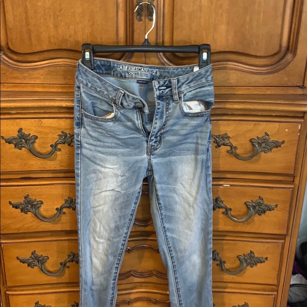 Light blue super stretch AE jeggings